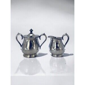 Vintage Antique Silver Plate Sugar Bowl W/Top Creamer Meriden Britannia Company